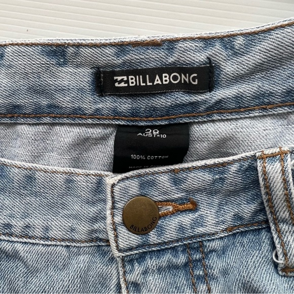 Billabong Denim Jean Shorts Blue Frayed Bonita Mid Rise Beach Size 28 AU 10 - Picture 8 of 12